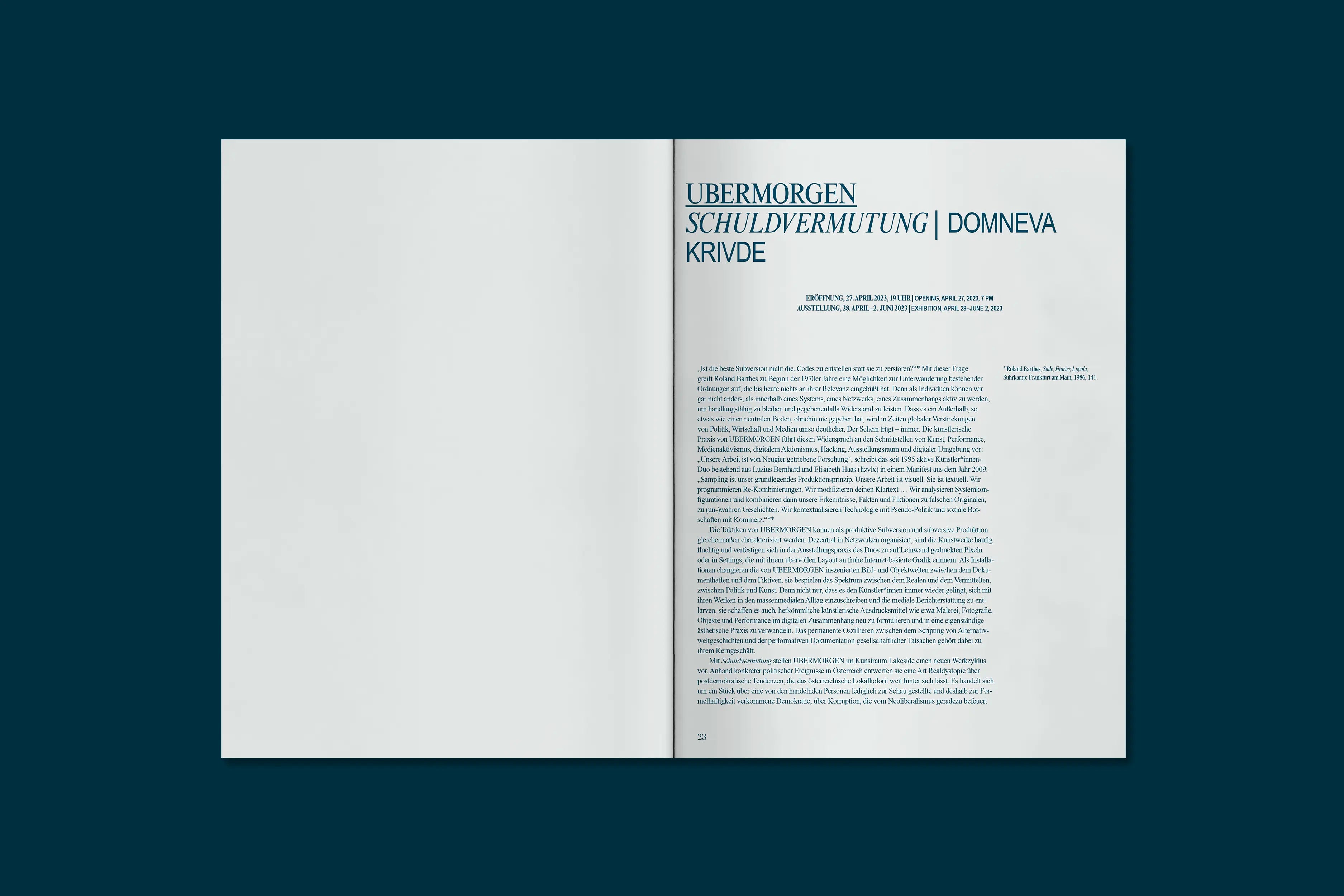 Kunstraum Lakeside - DOPPELTER BODEN / HOLLOW GROUND