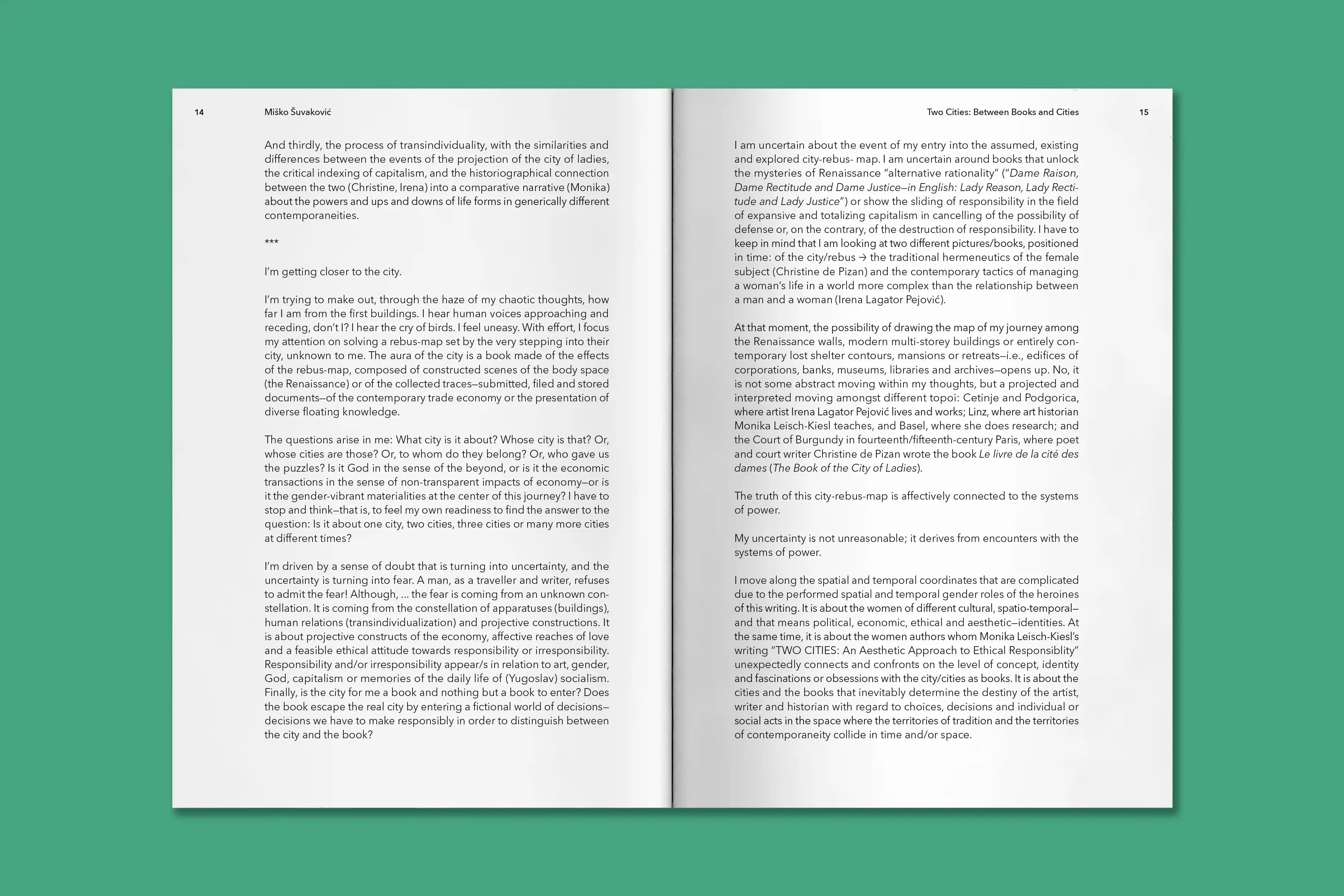 TWO CITIES - AN AESTHETIC APPROACH TO ETHICAL RESPONSIBILITY