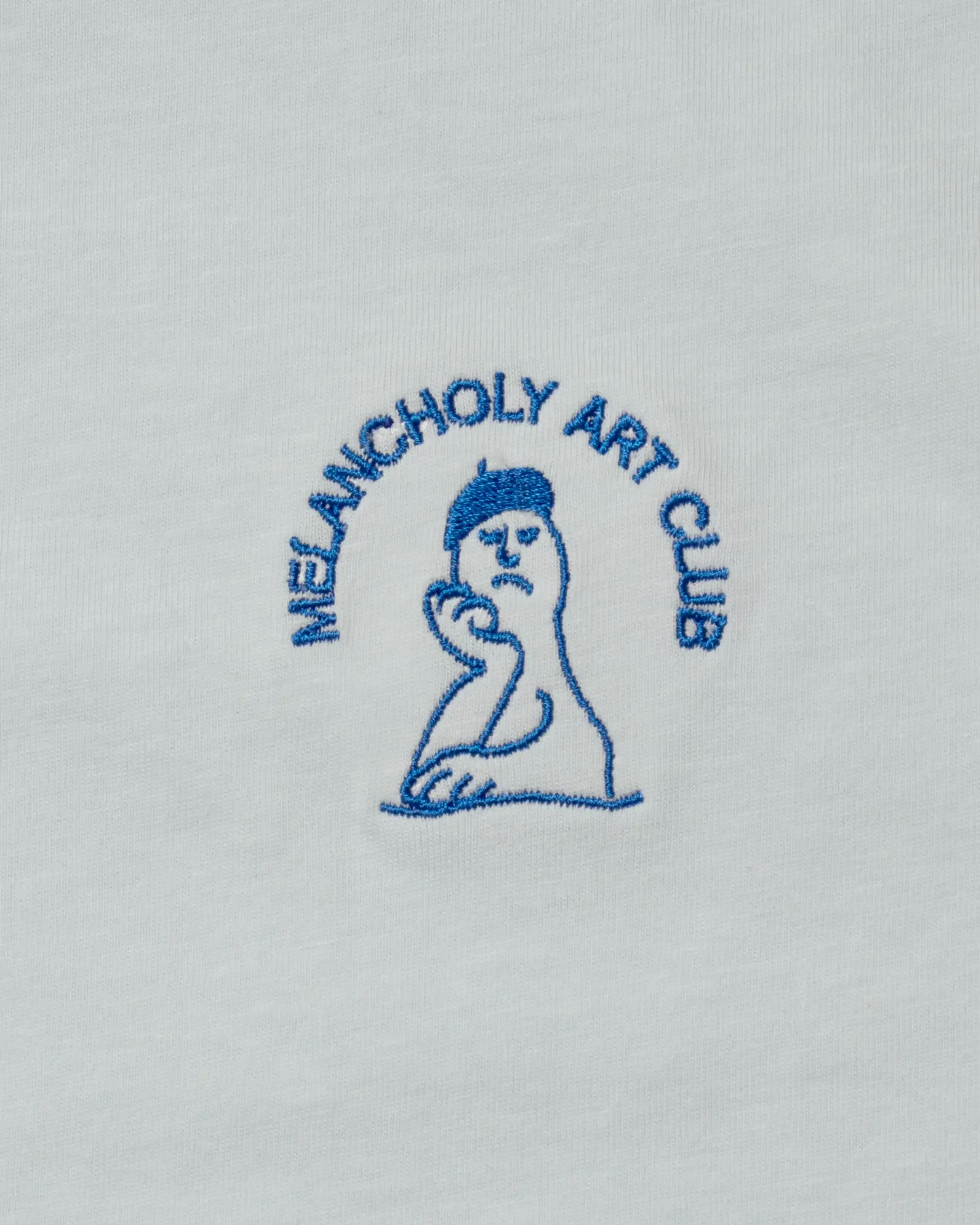 VFMK tshirt blue embroidery closeup