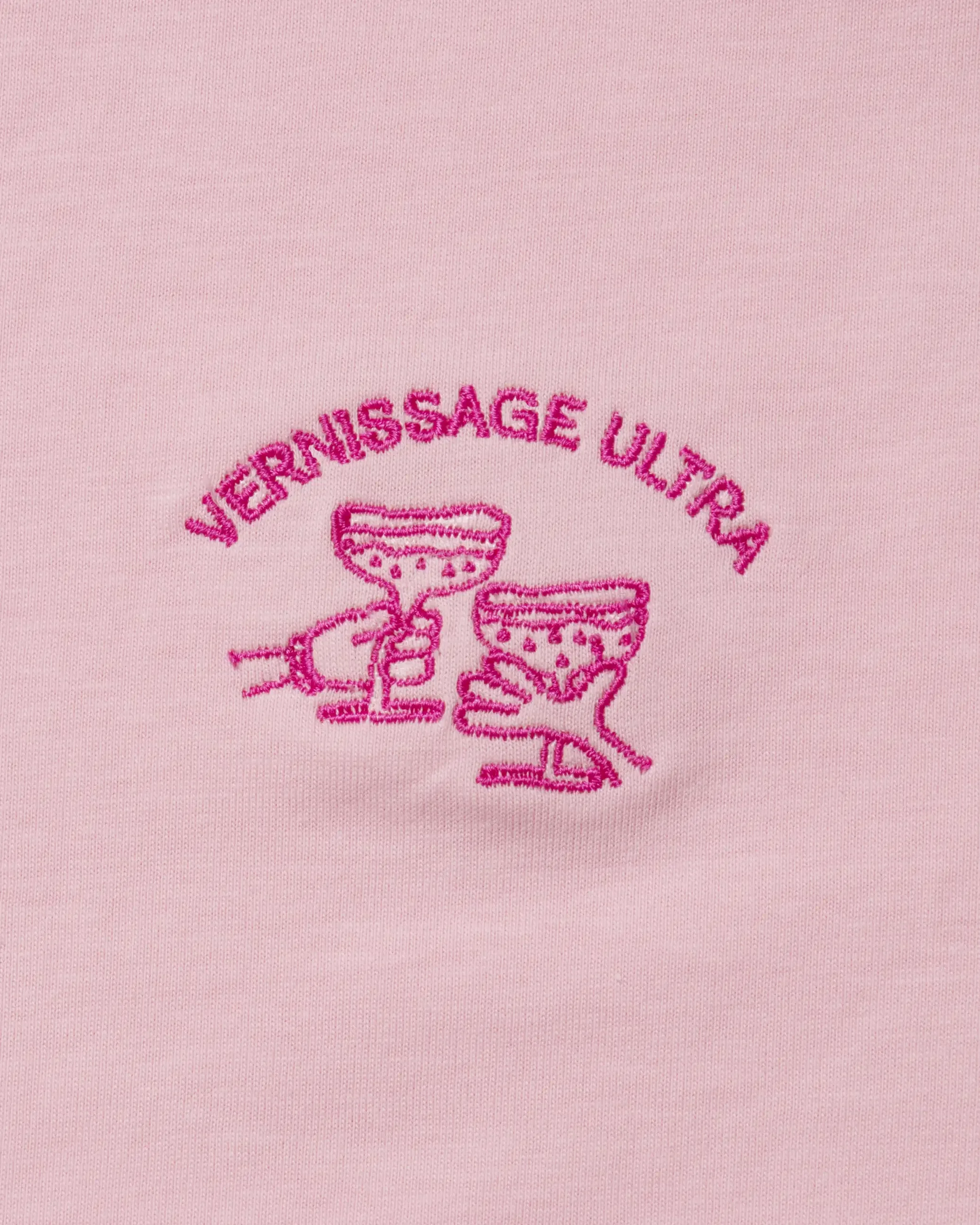 VFMK tshirt pink embroidery closeup