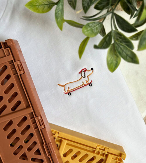 VFMK Skate Dachshund Shirt GOTS Organic Cotton Unisex